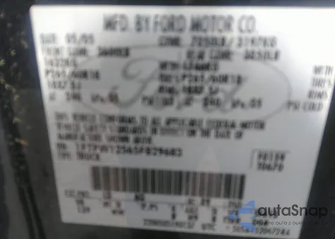 2005 Ford F-150 Lariat/Xlt из США, поврежденный, VIN 1FTPW12565FB29683